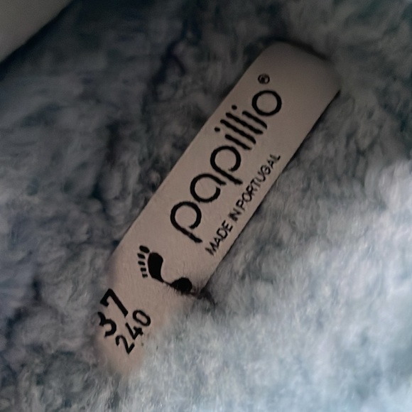 Birkenstock Free People Papillio Sandals Womens US 7 Sherpa Big Buckle Blue - Picture 4 of 13